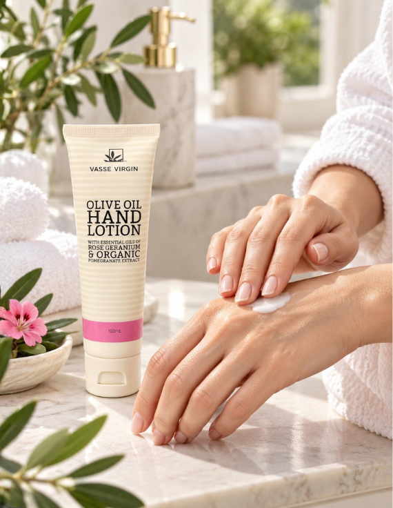 Rose Geranium & Organic Pomegranate Hand Lotion Tube