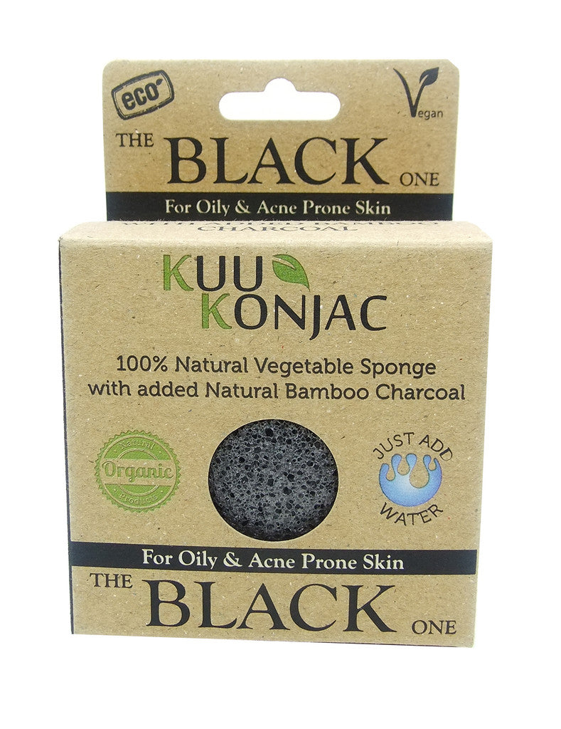 Konjac Sponge with Bamboo Charcoal : Dry, Acne prone and Problematic Skin