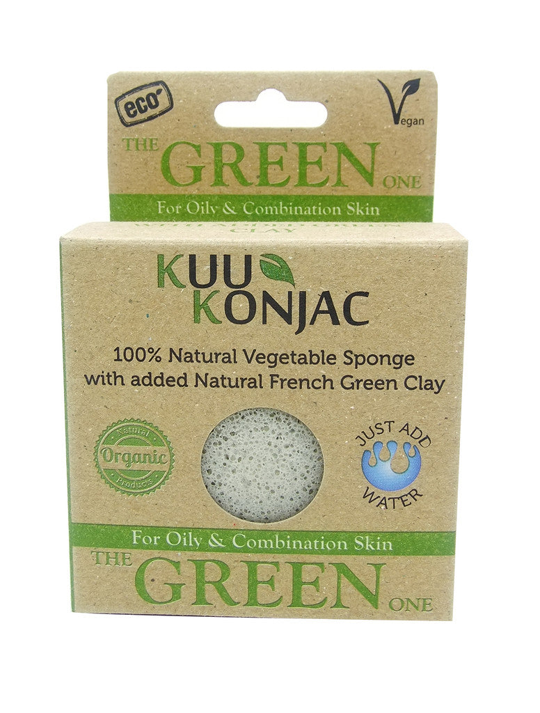 Konjac Sponge with French Green Clay : Oily and Combination Skin Types