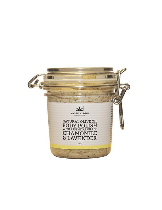 Natural Olive Oil Body Polish with Essential Oils of Chamomile & Lavender - Vasse Virgin