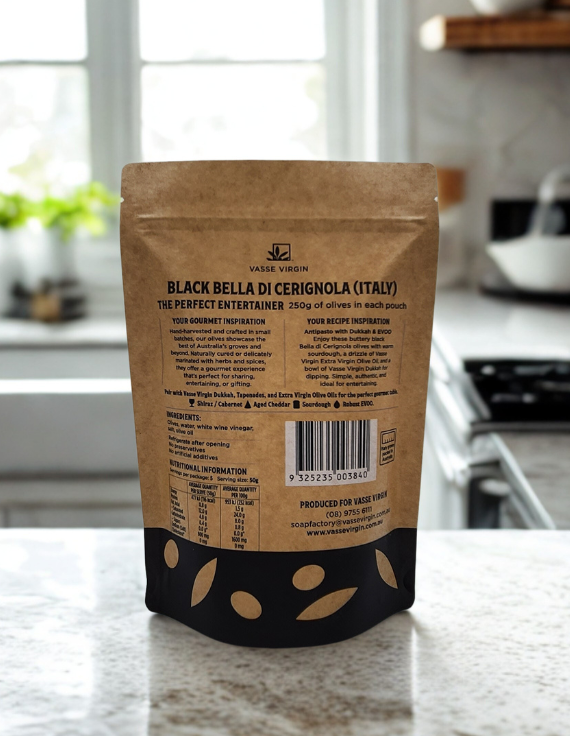 Black Bella Cerignola Olives - Sachet