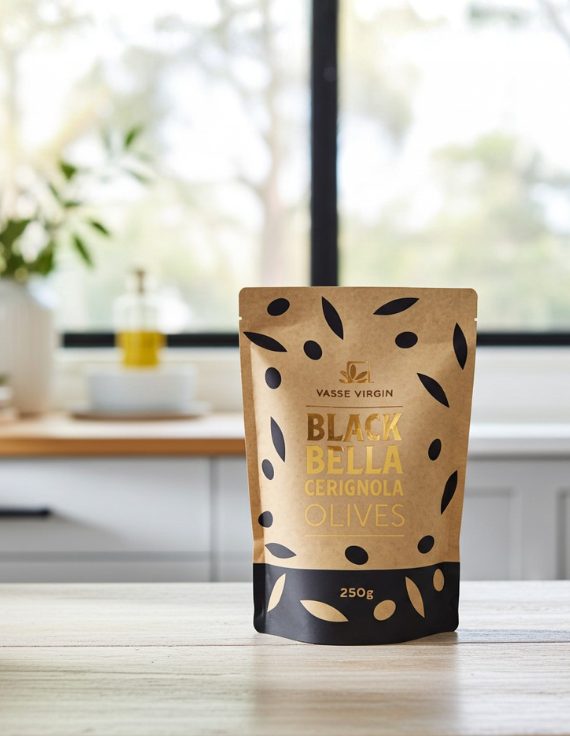 Black Bella Cerignola Olives - Sachet