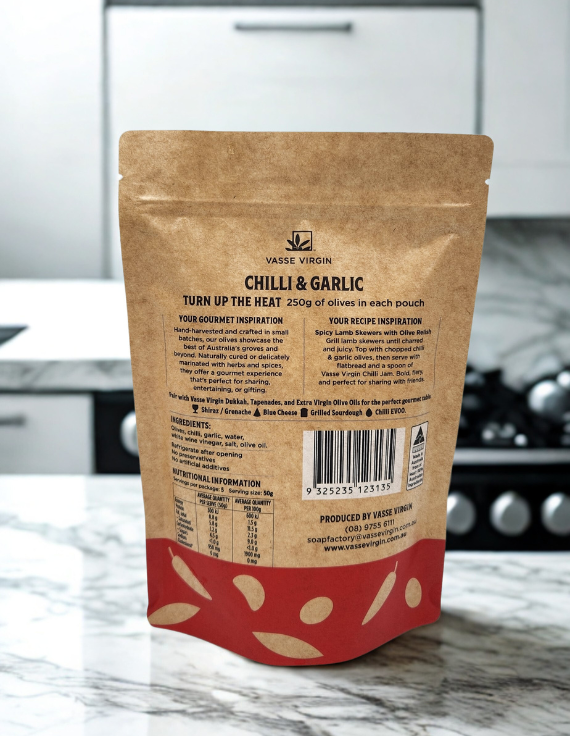 Chilli and Garlic Olives 250g