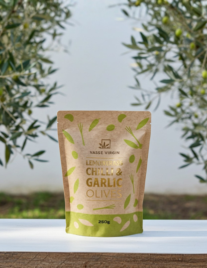 Lemongrass, Chilli and Garlic Olives 250g