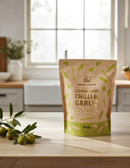 Lemongrass, Chilli and Garlic Olives 250g