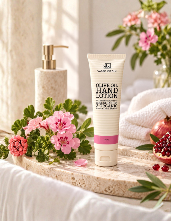 Rose Geranium &amp; Organic Pomegranate Hand Lotion Tube