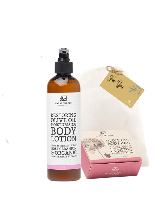 Rose Geranium & Pomegranate Lotion and Soap Gift Pack