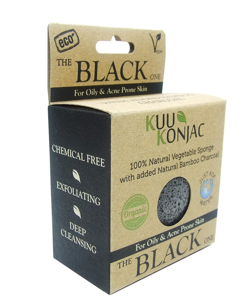 Konjac Sponge with Bamboo Charcoal : Dry, Acne prone and Problematic Skin