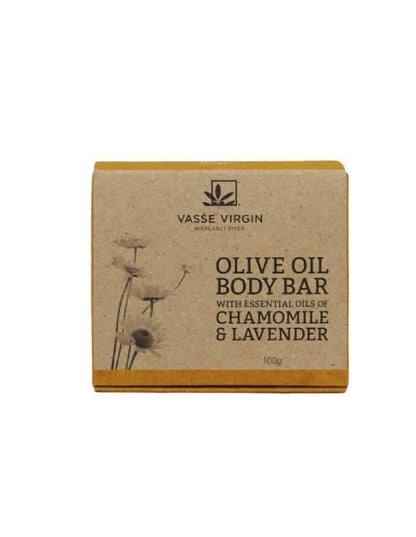 Olive Oil Boxed Body Bar Soap with Essential Oils of Chamomile &amp; Lavender - Vasse Virgin